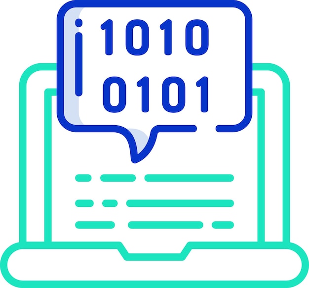 Coding outline color vector illustration