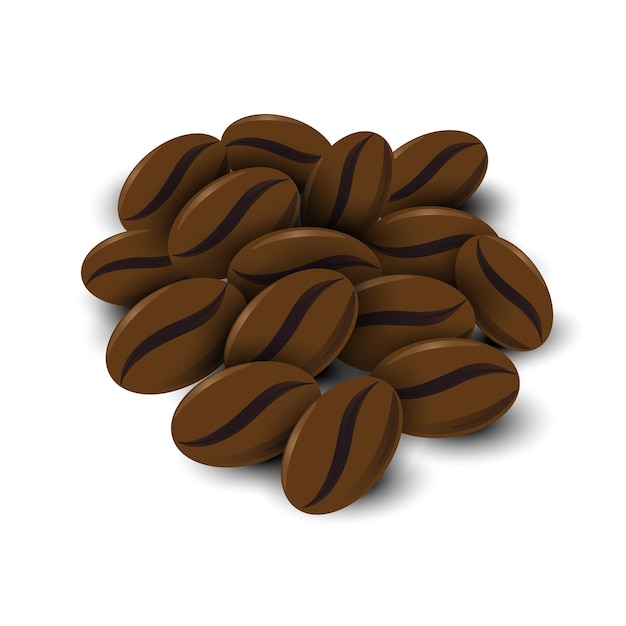 Coffee beans set on white background isolated