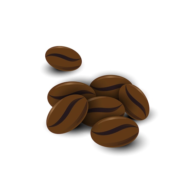 Coffee beans set on white background isolated