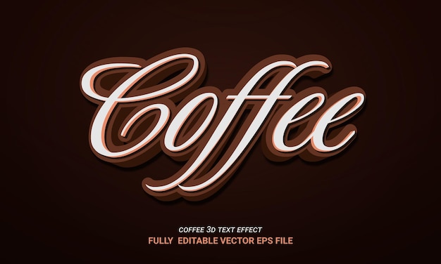 Coffee vector 3d text effect