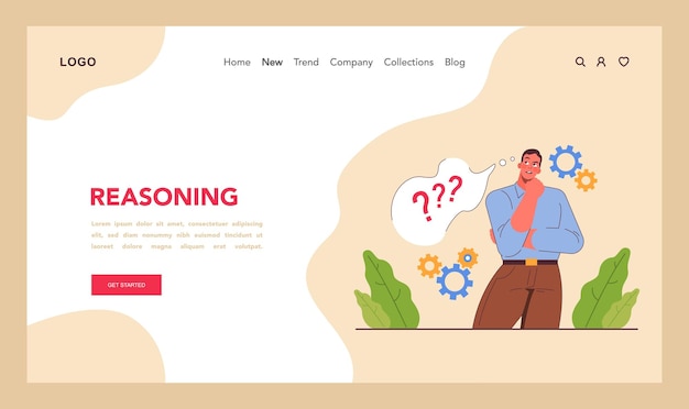 Cognitive skill web banner or landing page human cognitive function ability or capacity to process