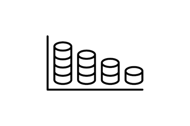 coin chart down icon Icon related to graph and seo suitable for web site app user interfaces printable etc line icon style simple vector design editable