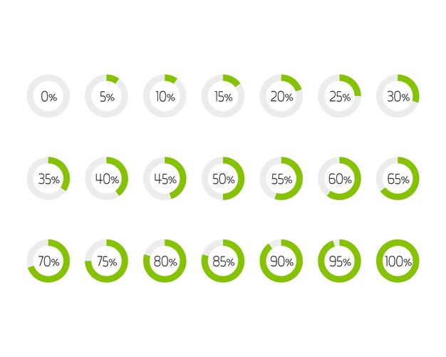 Collection Loading bar status icon Vector illustration loaded icons Download progress Donload Upload