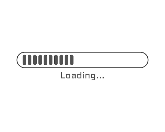 Collection Loading bar status icon Vector illustration Set of vector loaded icons Download progress Donload or Upload