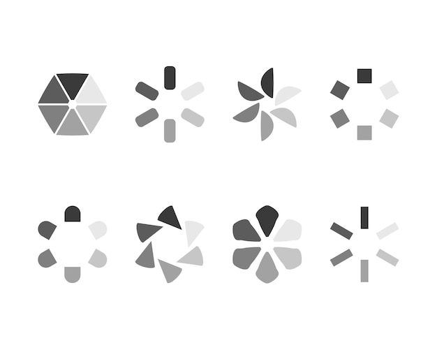 Collection Loading bar status icon Vector illustration Set of vector loaded icons Download progress Donload or Upload