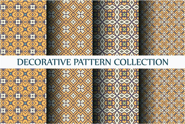 Collection of abstract pattern with motif style