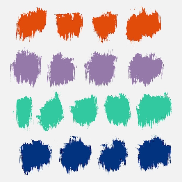 Collection of grunge splash brush strokes