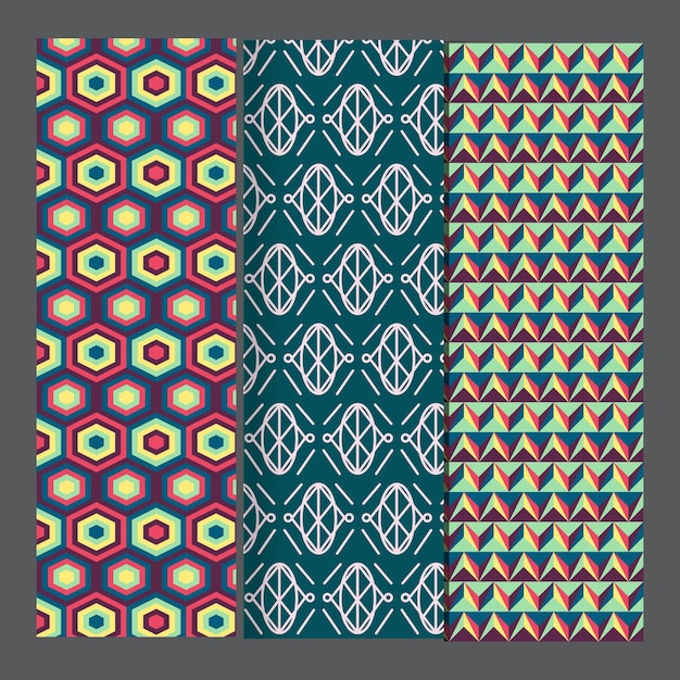 collection of striped seamless geometric patterns