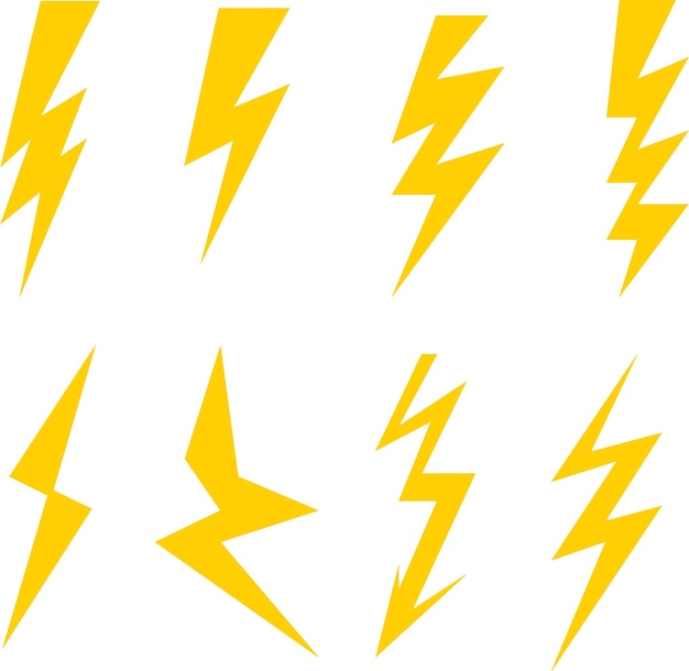 Collection of Yellow Lightning Bolts