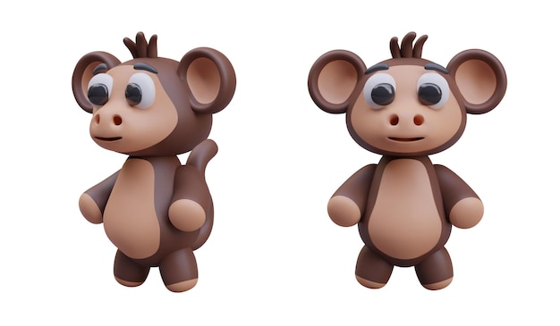 Collection with brown monkeys in different positions