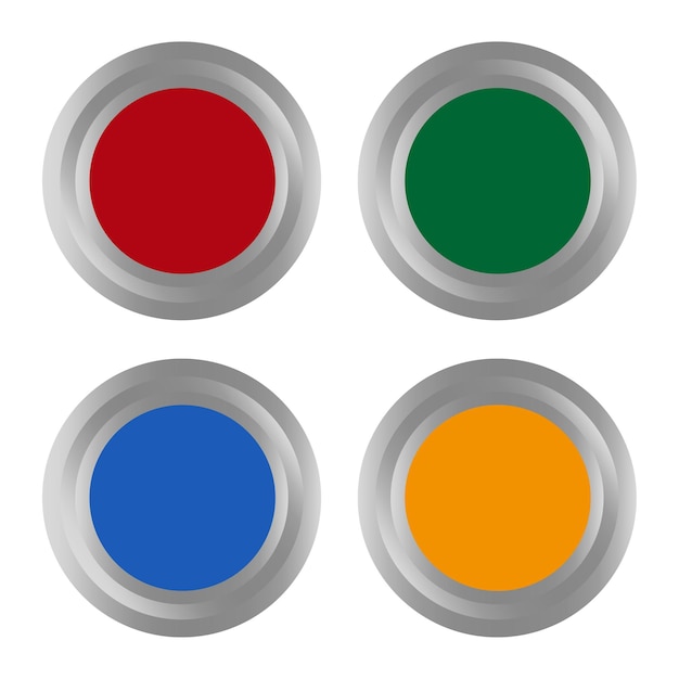 Color buttons Button pin badge Emergency symbol Vector illustration