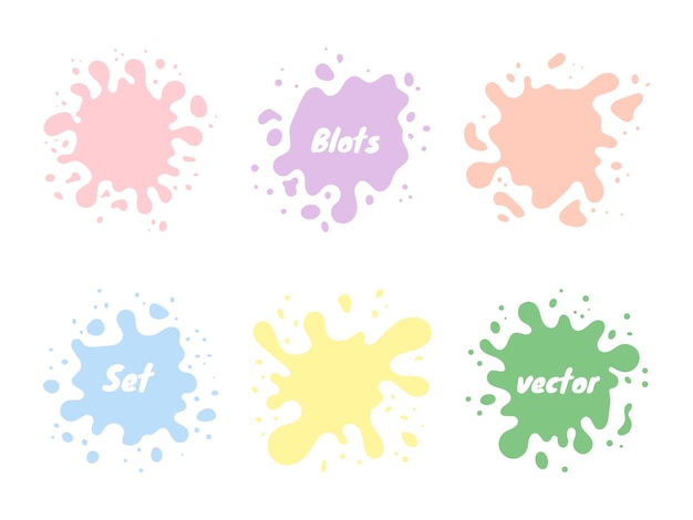 Colored blots on a white background Vector illustration Badges emblem design templates