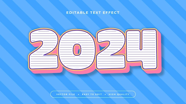 Colorful 2024 3d editable text effect font style