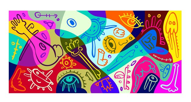 colorful abstract banner template with dummy text for web design landing page and print material