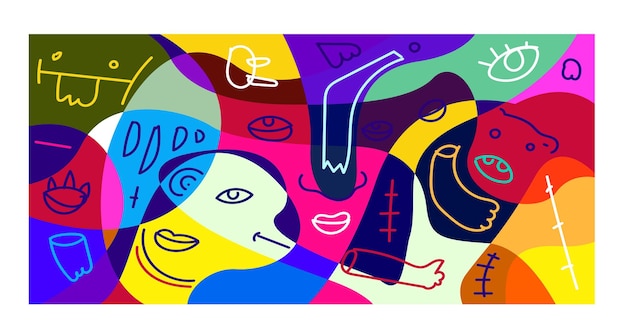 colorful abstract banner template with dummy text for web design landing page and print material