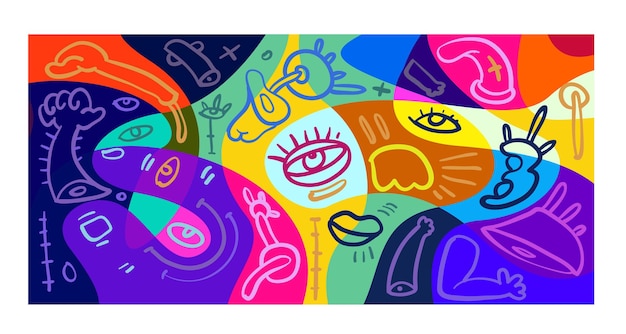 colorful abstract banner template with dummy text for web design landing page and print material