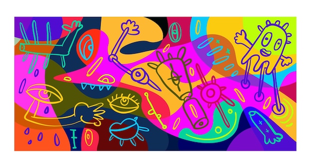 colorful abstract banner template with dummy text for web design landing page and print material