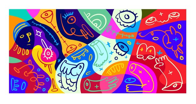 colorful abstract banner template with dummy text for web design landing page and print material