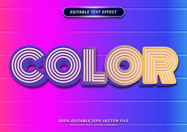 Colorful and editable text effect line style text