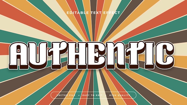 Colorful authentic 3d editable text effect font style