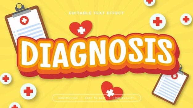 Colorful diagnosis 3d editable text effect font style