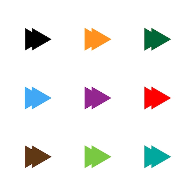 Colorful directional arrow icons set Vector arrow symbols isolated on white background