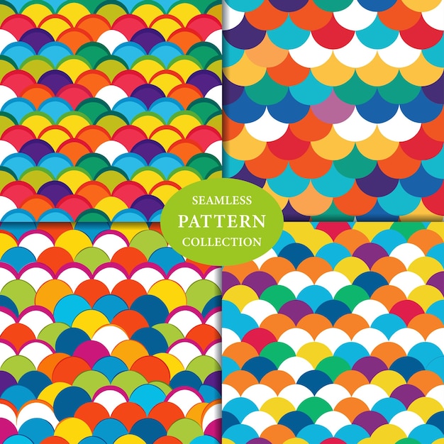 colorful fishscale Seamless Pattern Background design