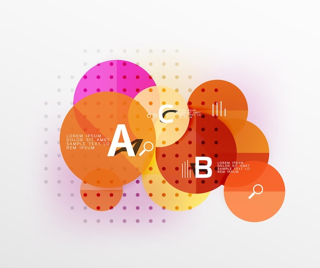 colorful glossy circle infographics vector template background for workflow layout diagram number options or web design