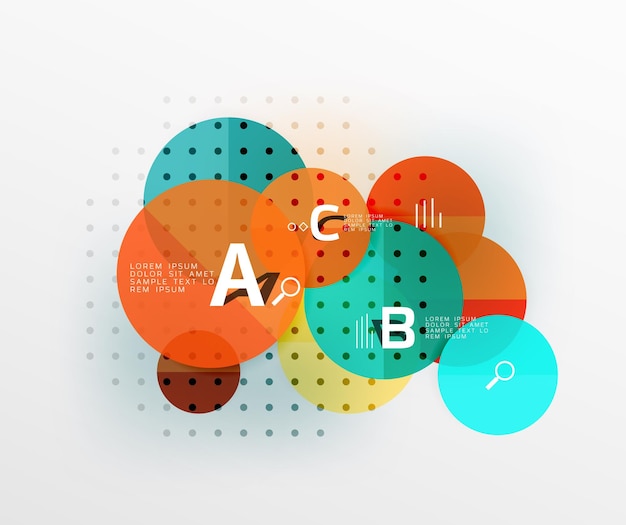 Colorful glossy circle infographics Vector template background for workflow layout diagram number options or web design
