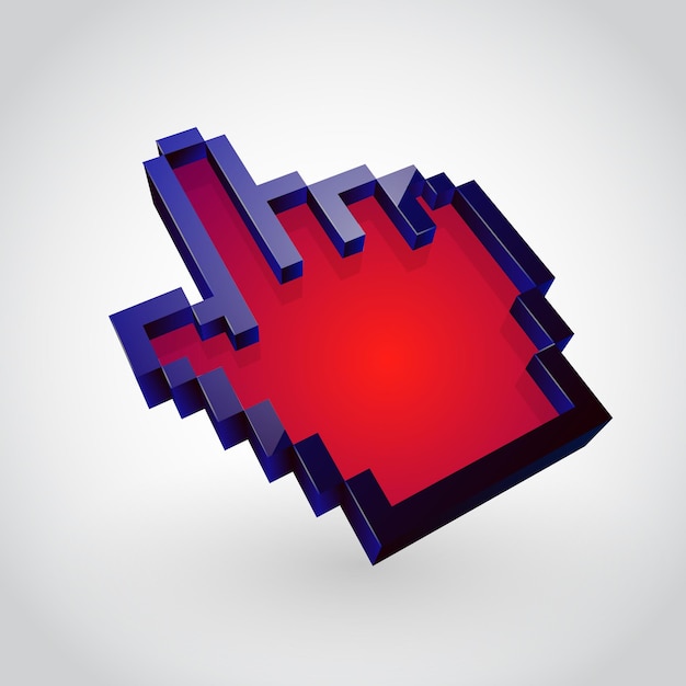Colorful hand arrow cursor. pointing hand
