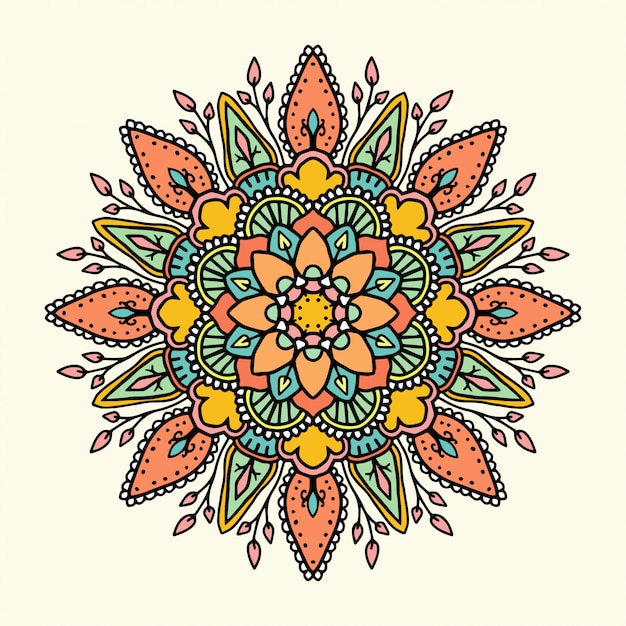 Colorful hand made Mandala illustration
