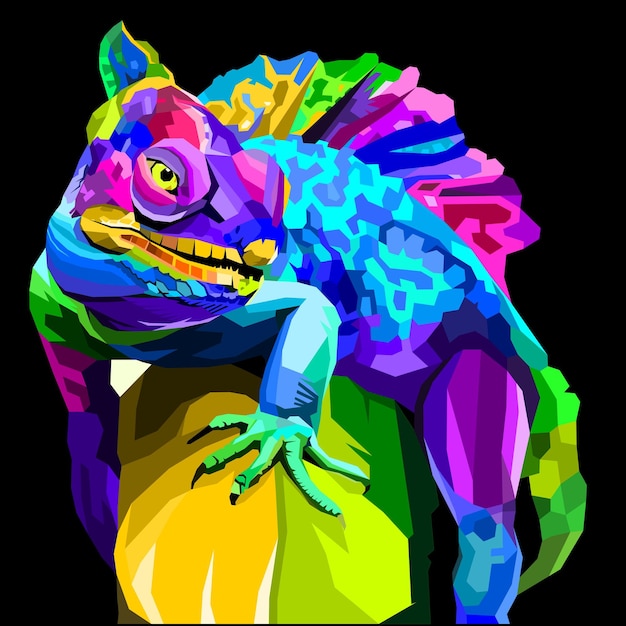 colorful iguana pop art, Print for t-shirts and another, trendy apparel design.