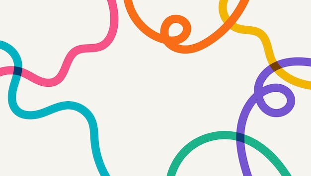 Colorful line doodle pattern background
