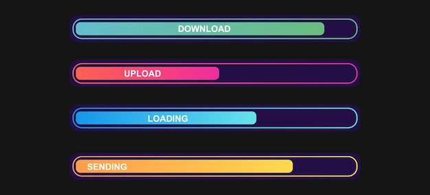 Colorful Loading Bar Set Modern Web Element Collection