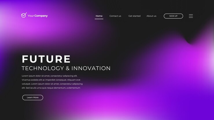Colorful mesh gradient landing page template Abstract background