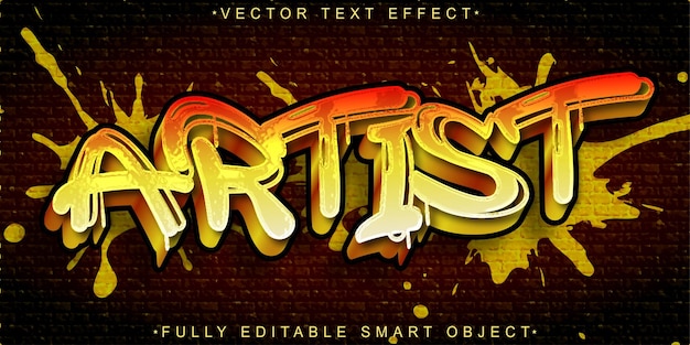 colorful orange graffiti vector fully editable smart object text effect
