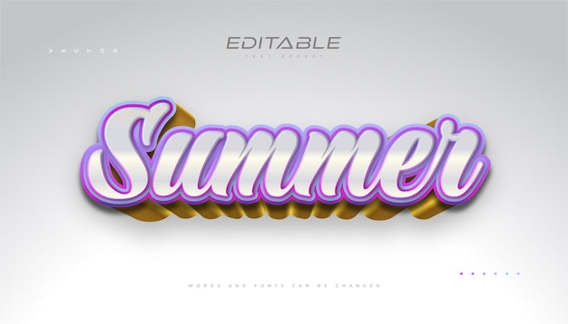 Colorful Summer Text Style with 3D Effect Editable Text Style Effect