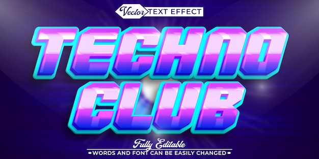 colorful techno club editable text effect template