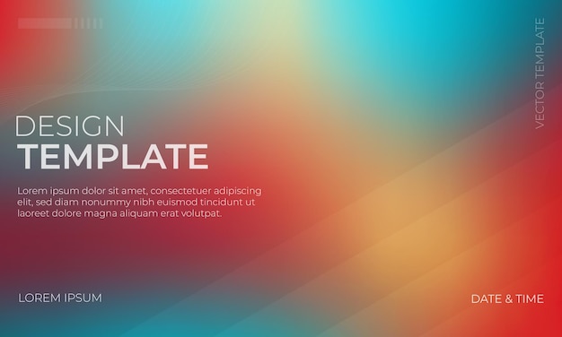 Colorful Vector Gradient Grainy Texture Background in Red Turquoise and Gold