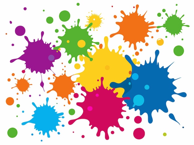 Colors splash clipart cartoon style vector illustration