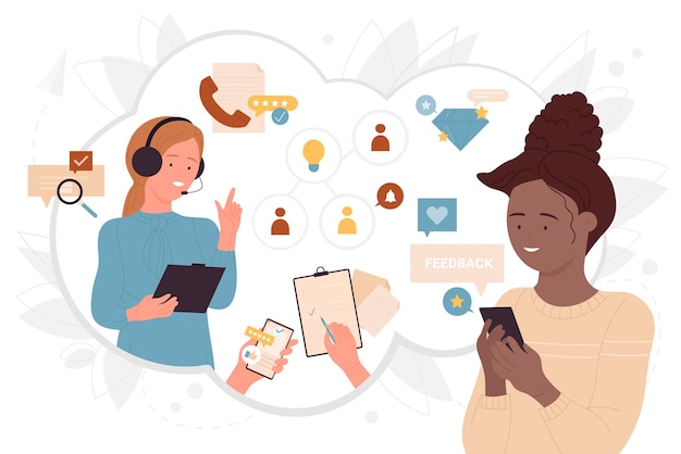 Communication with customer and call center online help and assistance of operator