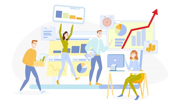 company teamwork collaboration of people in office