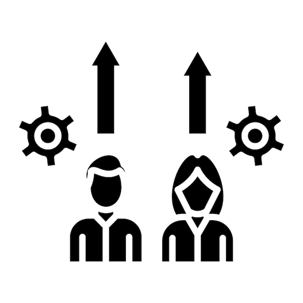 Competitive Worker Glyph Solid Black Illustration