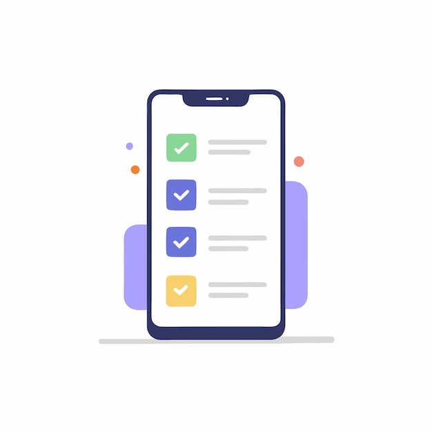 Completed sign for UI Checkmark checklist icon ui illustration application form with check marks