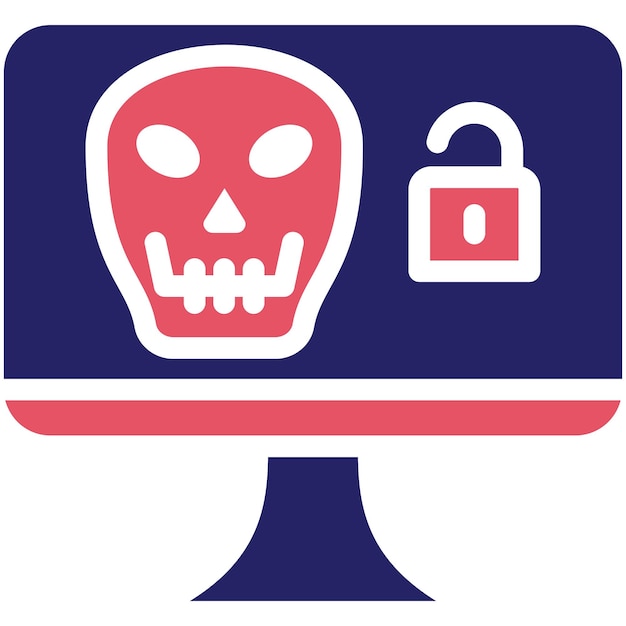 Computer Hacked Icon vector icon illustration of Networking and Data Sharing iconset