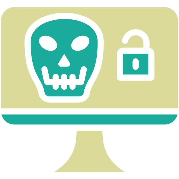 Computer Hacked Icon vector icon illustration of Networking and Data Sharing iconset