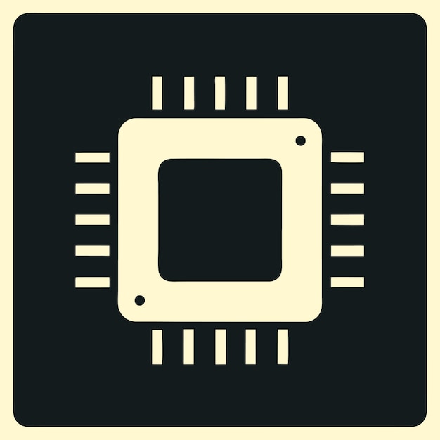 Computer Hardware Components Parts and Devices Featuring Central Processing Unit CPU Vector Style
