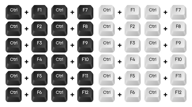 Computer key combinations Set of key combinations Command set icons Computer keyboard button set