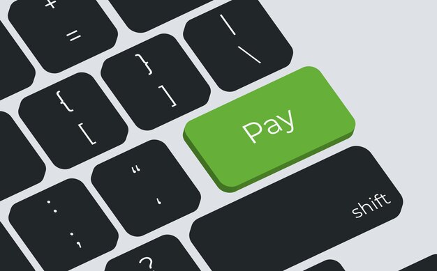 Computer keyboard key with key Pay Keyboard keys icon button