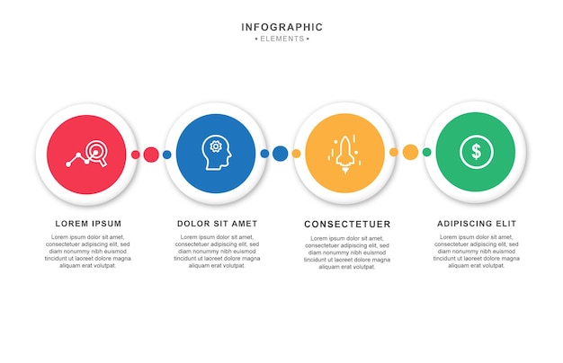 Concept of 4 steps to business growth or Infographic design template
